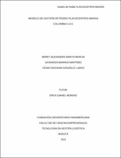 Modelo De Gestión De Pedido Placacentros Masisa Colombia S.A.S